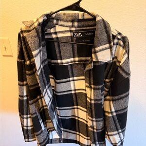 Zara Monochrome Plaid Jacket